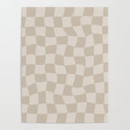 Warped Checkerboard - Neutral Beige Poster Gallery Image 4