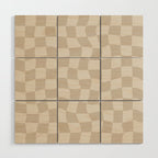 Warped Checkerboard - Neutral Beige Wood Wall Art Gallery Image 1