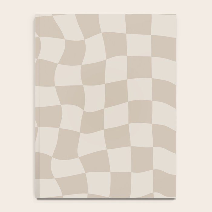 Warped Checkerboard - Neutral Beige Notebook Gallery Image 4