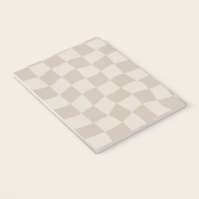 Warped Checkerboard - Neutral Beige Notebook Gallery Image 3