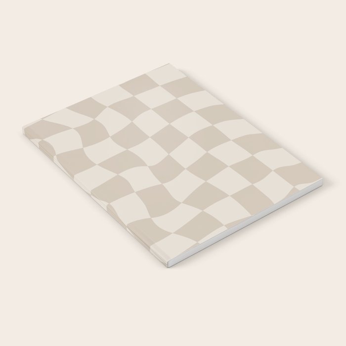 Warped Checkerboard - Neutral Beige Notebook Gallery Image 1