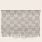 Warped Checkerboard - Neutral Beige Wall Hanging Gallery Image 1