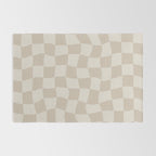 Warped Checkerboard - Neutral Beige Rug Gallery Image 2