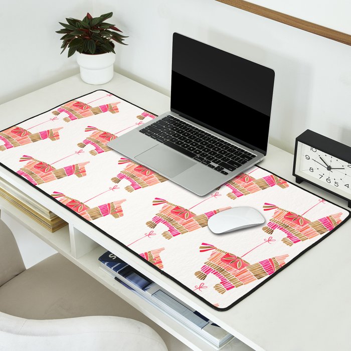 Mexican Donkey PinÌata - Pink & Rose Gold Palette Desk Mat Gallery Image 2