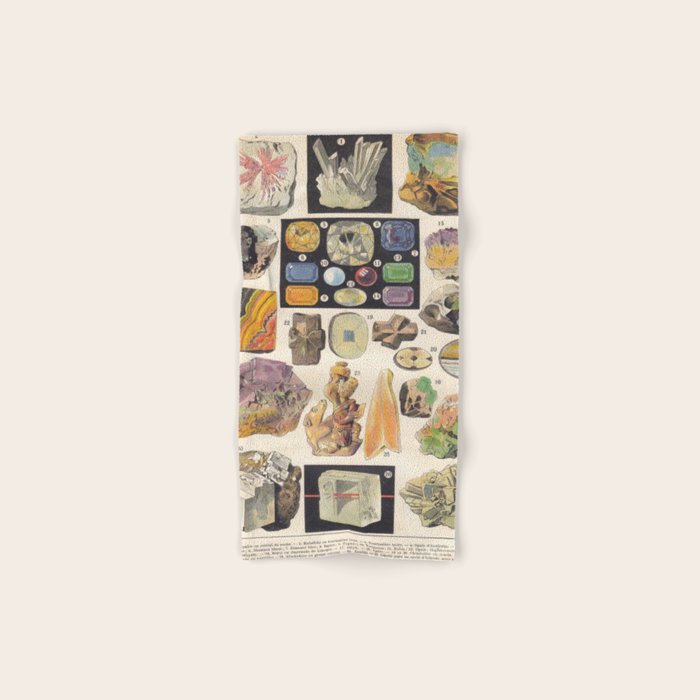 Adolphe Millot Minerals Larousse Vintage Scientific Encyclopedia Illustration Mineralogy Gemstones Bath Towel Gallery Image 1