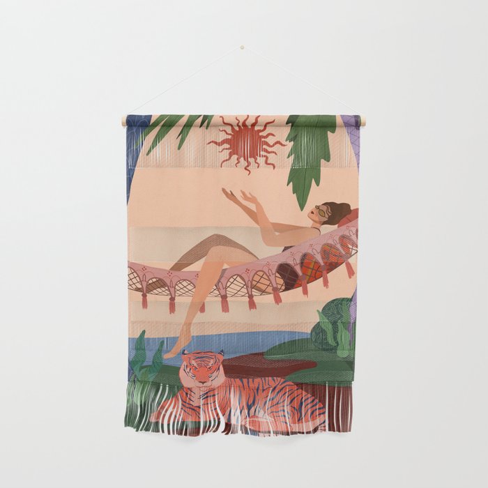 At the Beach with my Tiger Wall Hanging Gallery Image 1