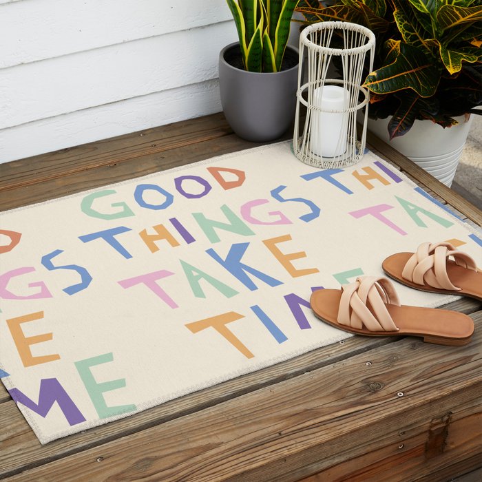 Good things take time Outdoor Rug Gallery Image 2
