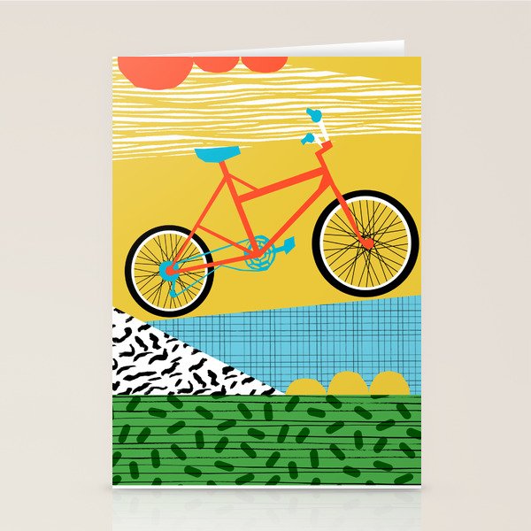 Outtie - velocitech mountain machine, biking, bicycle art print, cyclist gifts, bike art prints Stationery Card Gallery Image 1
