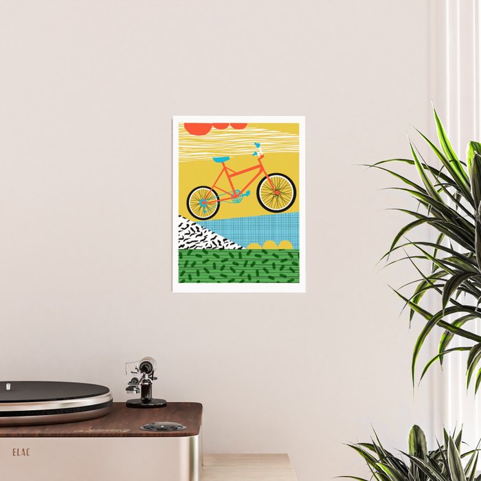 Outtie - velocitech mountain machine, biking, bicycle art print, cyclist gifts, bike art prints Poster Gallery Image 2