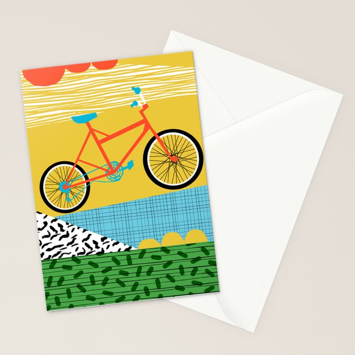 Outtie - velocitech mountain machine, biking, bicycle art print, cyclist gifts, bike art prints Stationery Card Gallery Image 2