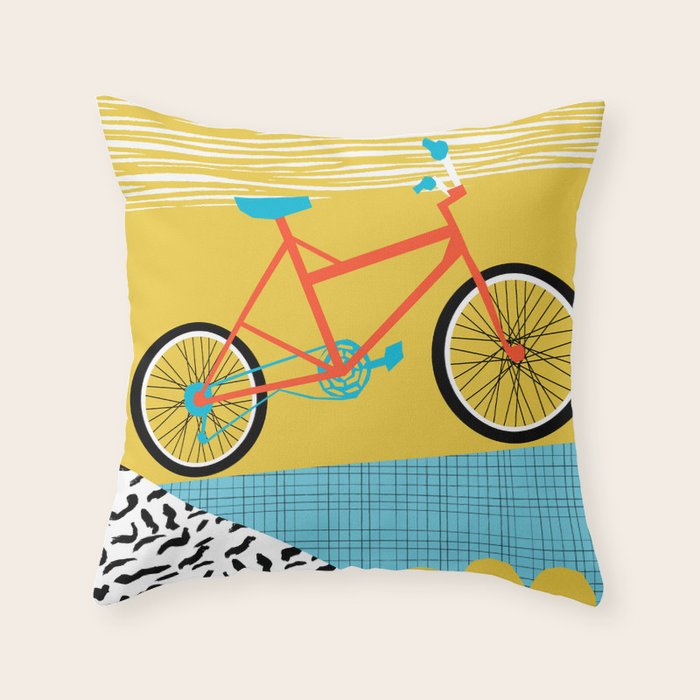 Outtie - velocitech mountain machine, biking, bicycle art print, cyclist gifts, bike art prints Throw Pillow Gallery Image 6