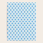 Mid Century Modern Atomic Starbursts Blue and White Pattern Poster Gallery Image 4