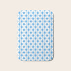Mid Century Modern Atomic Starbursts Blue and White Pattern Bath Mat Gallery Image 1
