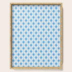 Mid Century Modern Atomic Starbursts Blue and White Pattern Serving Tray Gallery Image 1