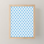 Mid Century Modern Atomic Starbursts Blue and White Pattern Mini Art Print Gallery Image 1
