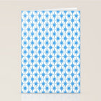 Mid Century Modern Atomic Starbursts Blue and White Pattern Stationery Card Gallery Image 2