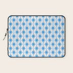 Mid Century Modern Atomic Starbursts Blue and White Pattern Laptop Sleeve Gallery Image 1