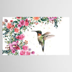 Hummingbird and Flowers Watercolor Animals Tablecloth Gallery Image 2