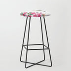Hummingbird and Flowers Watercolor Animals Stool Gallery Image 1