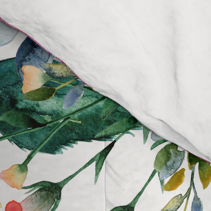 Hummingbird and Flowers Watercolor Animals Comforter Gallery Image 4