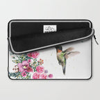 Hummingbird and Flowers Watercolor Animals Laptop Sleeve Gallery Image 2