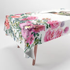 Hummingbird and Flowers Watercolor Animals Tablecloth Gallery Image 1