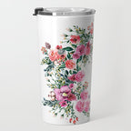 Hummingbird and Flowers Watercolor Animals Travel Mug Gallery Image 3