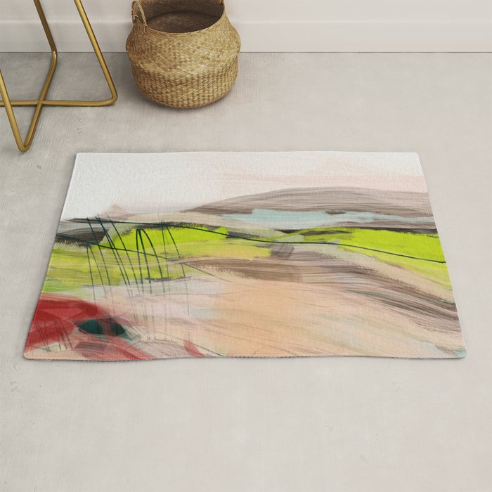 landscape in pastel abstract Rug Gallery Image 1