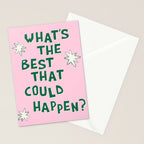 What's The Best That Could Happen in Green and Pink Stationery Card Gallery Image 2