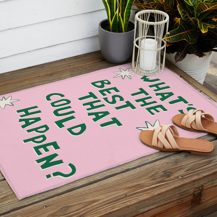 What's The Best That Could Happen in Green and Pink Outdoor Rug Gallery Image 2
