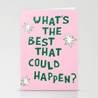 What's The Best That Could Happen in Green and Pink Stationery Card Gallery Image 2