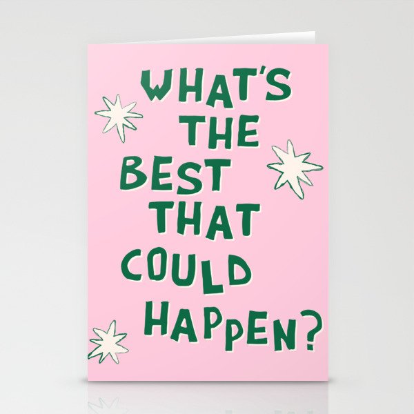 What's The Best That Could Happen in Green and Pink Stationery Card Gallery Image 2