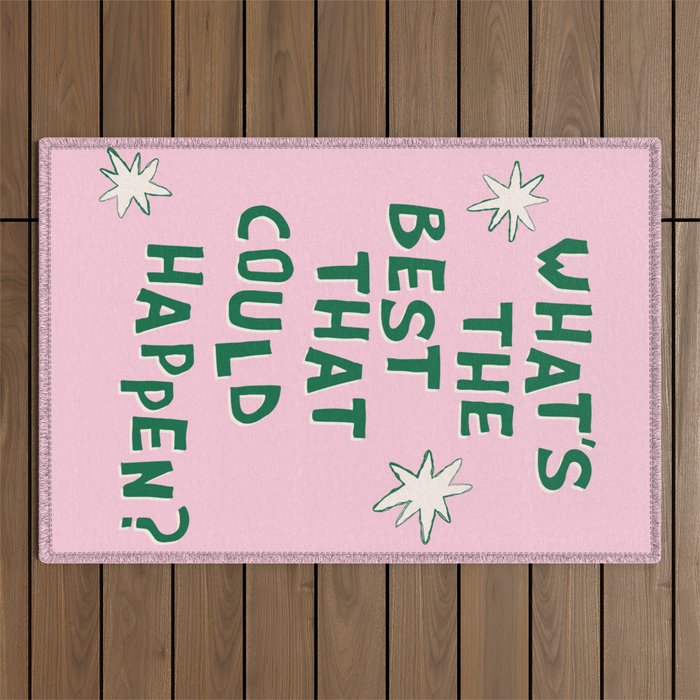 What's The Best That Could Happen in Green and Pink Outdoor Rug Gallery Image 1