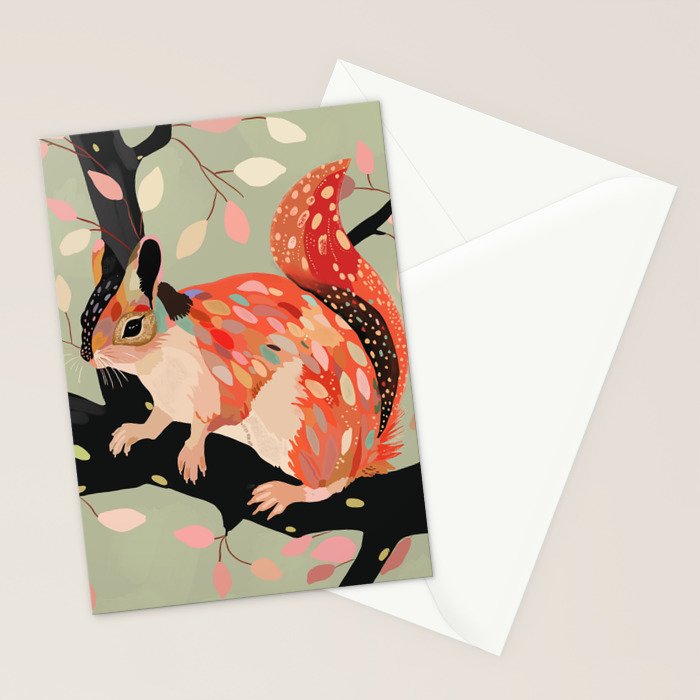 Squirrel In The Tree  Stationery Card Gallery Image 2