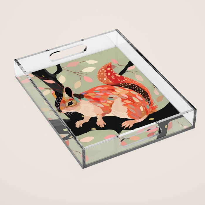 Squirrel In The Tree  Acrylic Tray Gallery Image 1
