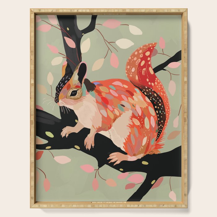 Squirrel In The Tree  Serving Tray Gallery Image 1