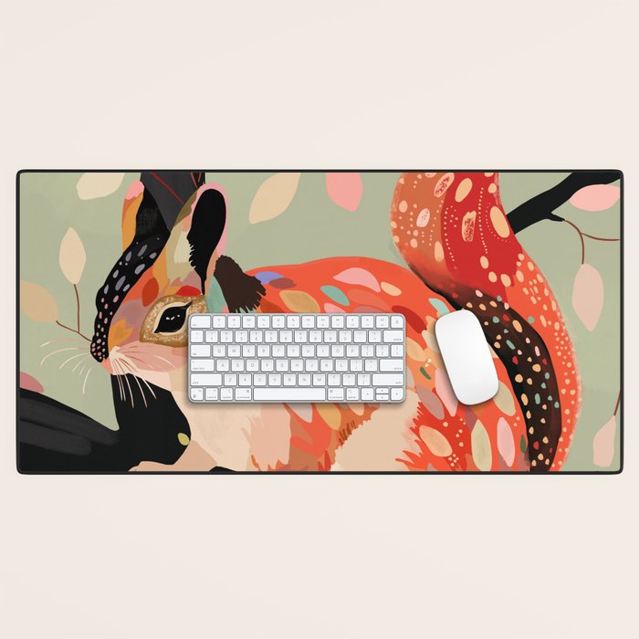 Squirrel In The Tree  Desk Mat Gallery Image 1