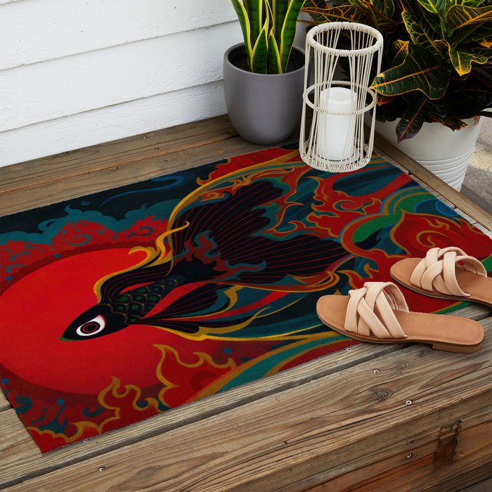 Fire fish Outdoor Rug Gallery Image 2