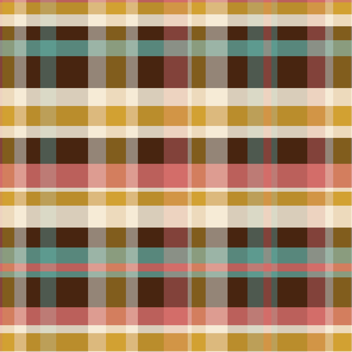 Retro Midcentury Modern Plaid Pattern Teal Brown Coral Gold Beige Coffee Mug Gallery Image 2