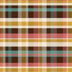 Retro Midcentury Modern Plaid Pattern Teal Brown Coral Gold Beige Coffee Mug Gallery Image 2