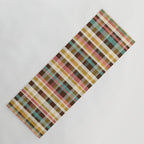 Retro Midcentury Modern Plaid Pattern Teal Brown Coral Gold Beige Yoga Mat Gallery Image 1