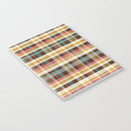 Retro Midcentury Modern Plaid Pattern Teal Brown Coral Gold Beige Notebook Gallery Image 3