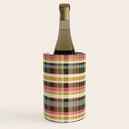 Retro Midcentury Modern Plaid Pattern Teal Brown Coral Gold Beige Wine Chiller Gallery Image 3
