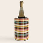 Retro Midcentury Modern Plaid Pattern Teal Brown Coral Gold Beige Wine Chiller Gallery Image 1