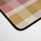 Retro Midcentury Modern Plaid Pattern Teal Brown Coral Gold Beige Desk Mat Gallery Image 4