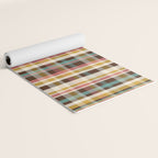 Retro Midcentury Modern Plaid Pattern Teal Brown Coral Gold Beige Yoga Mat Gallery Image 2