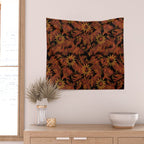 Tie Dye Moon and Star Print in Orange Wall Tapestry Gallery Image 2