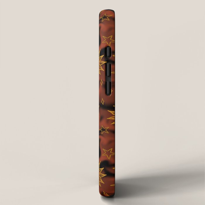 Tie Dye Moon and Star Print in Orange iPhone Case Gallery Image 2