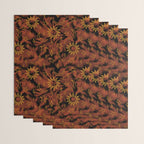 Tie Dye Moon and Star Print in Orange Wrapping Paper Gallery Image 3