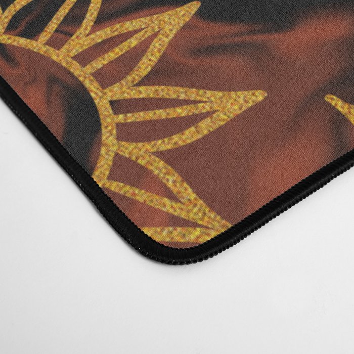 Tie Dye Moon and Star Print in Orange Desk Mat Gallery Image 4